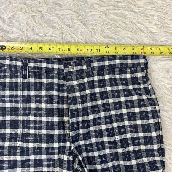 Wrangler Womens Vintage 70s Blue & White Plaid Flared Bootcut Western Pants - Picture 6 of 11